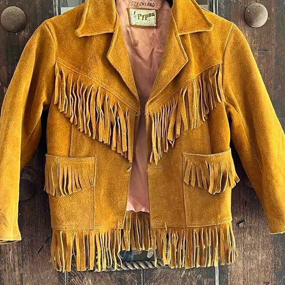 VINTAGE PYPSA | Kids Suede Fringed jacket Cowboy/Western theme - Picture 8 of 9